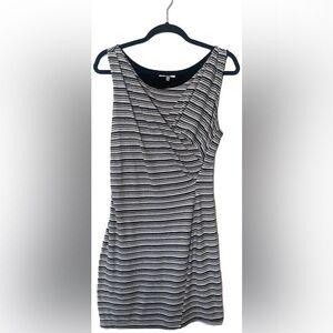 Bordeaux by ANTHROPOLOGIE Dress, Twisted Linears, Size Medium, Black Motif